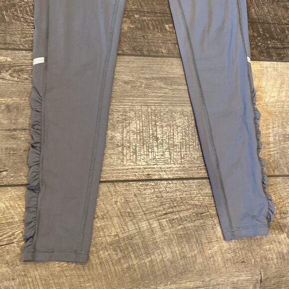 IVIVVA Grey Blue Full Length Ruffled Leggings Size 12 - Picture 4 of 10